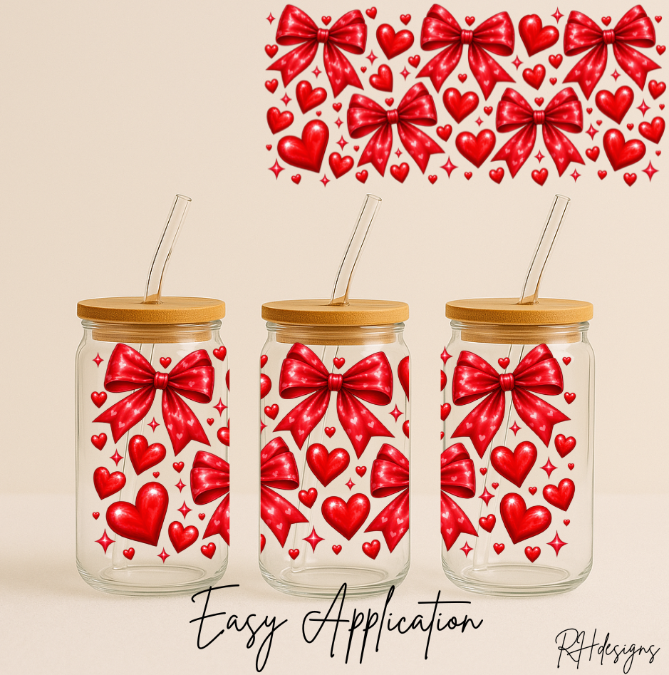 Red Loveheart & Bow - 16oz