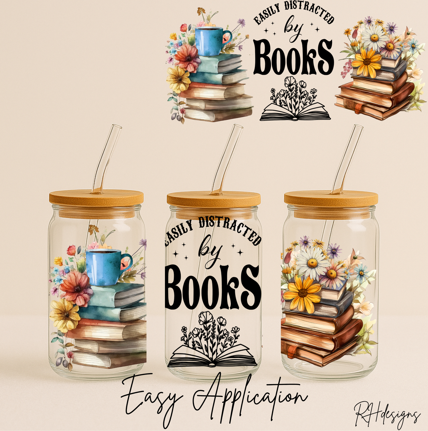 Easily Distracted By Books - 16oz