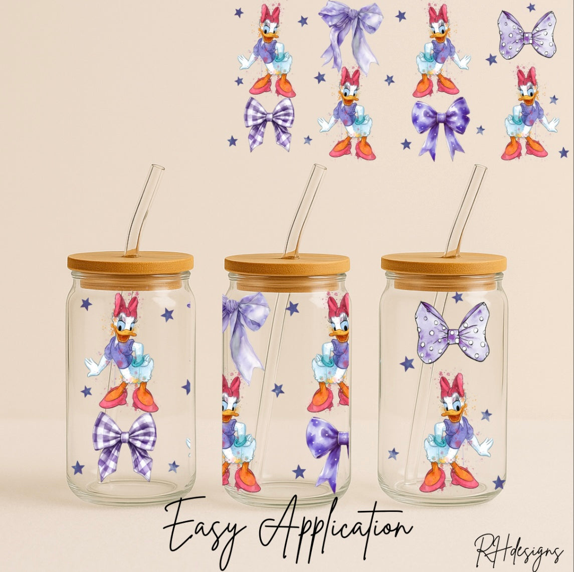 Daisy Purple Bow - 16oz