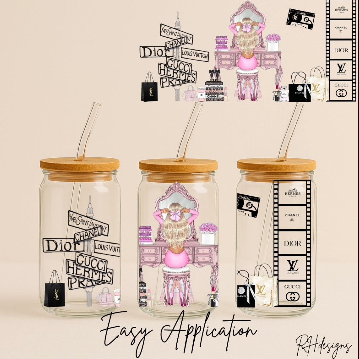 Pink Design Girl - 16oz