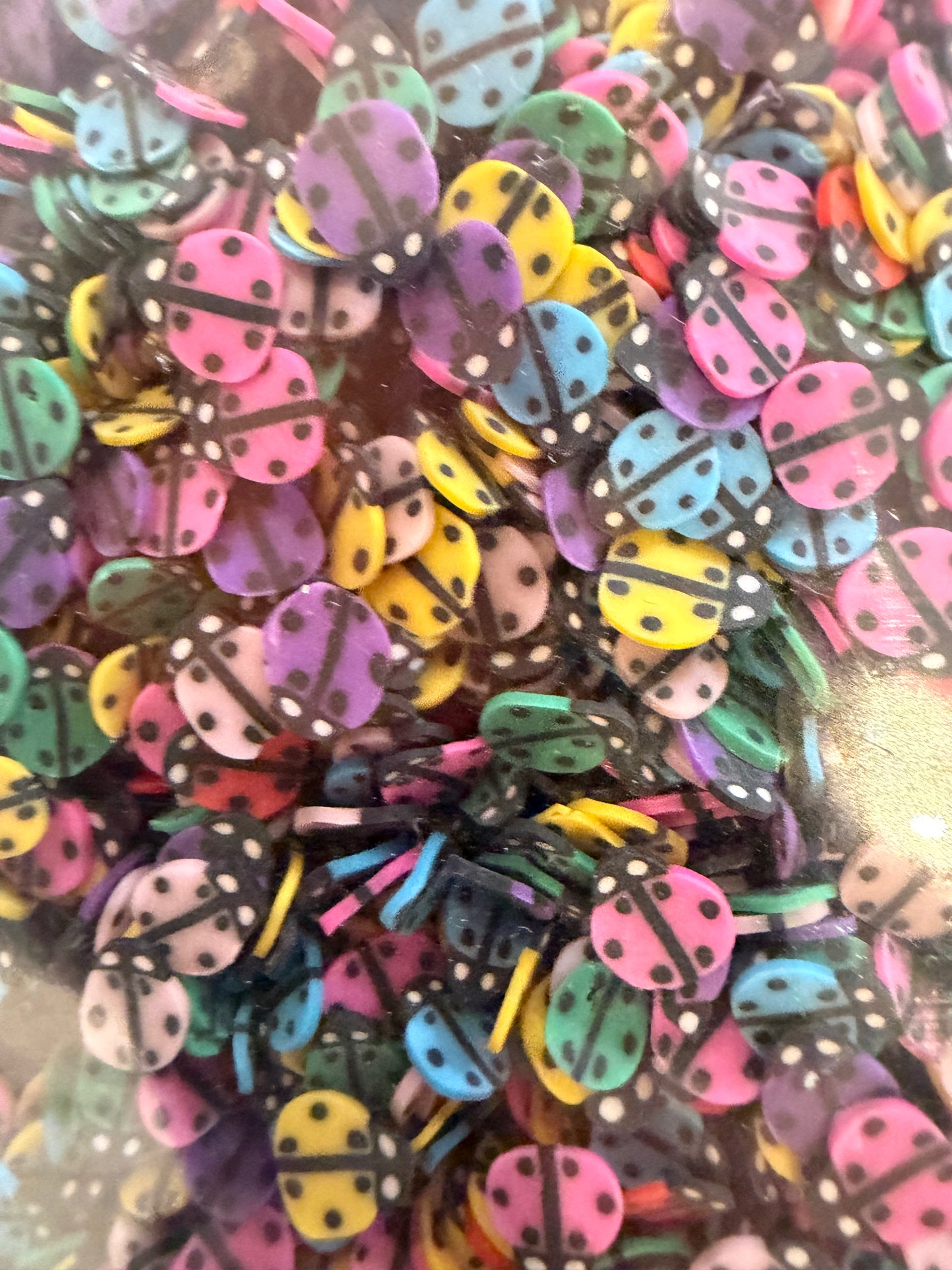 Multicoloured Lady Bird Clay Pieces - 50g