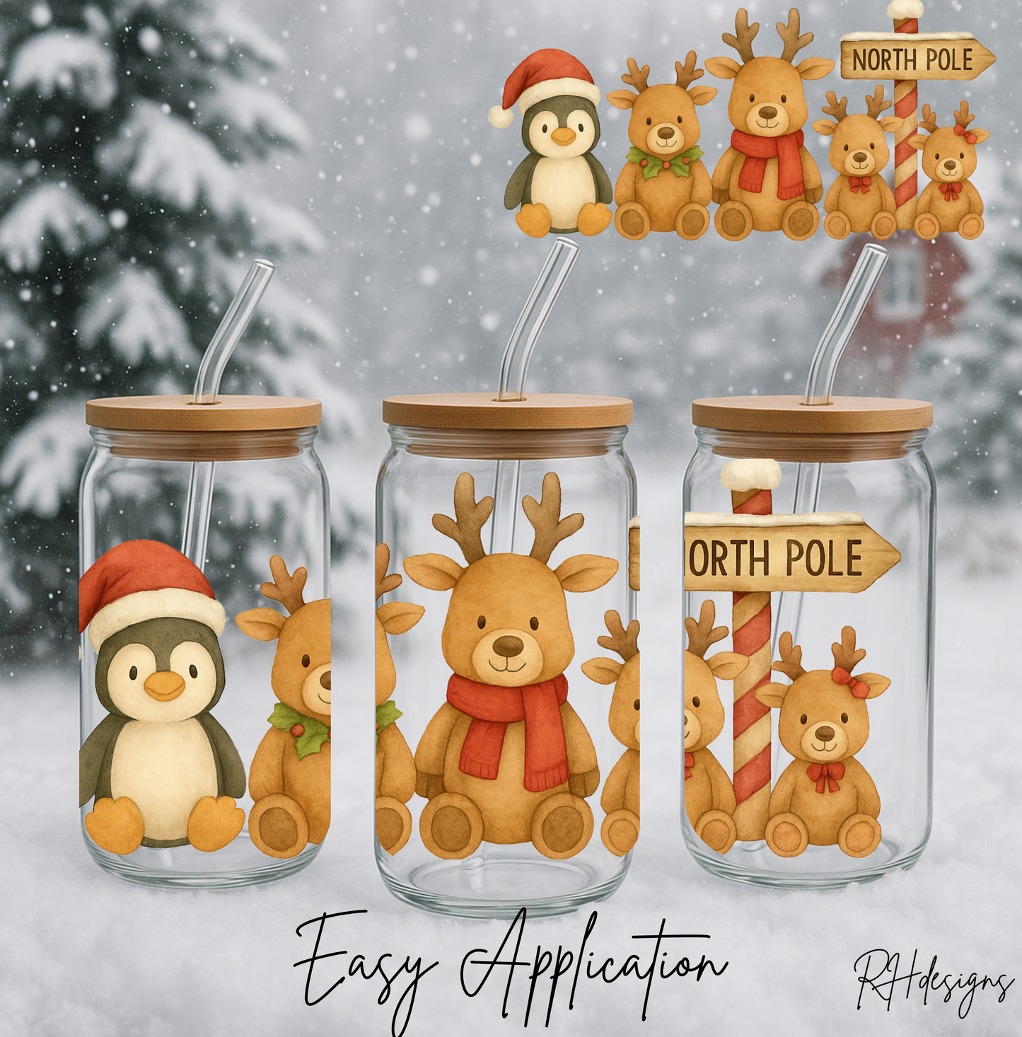Penguin & Teddy Bear - 16oz