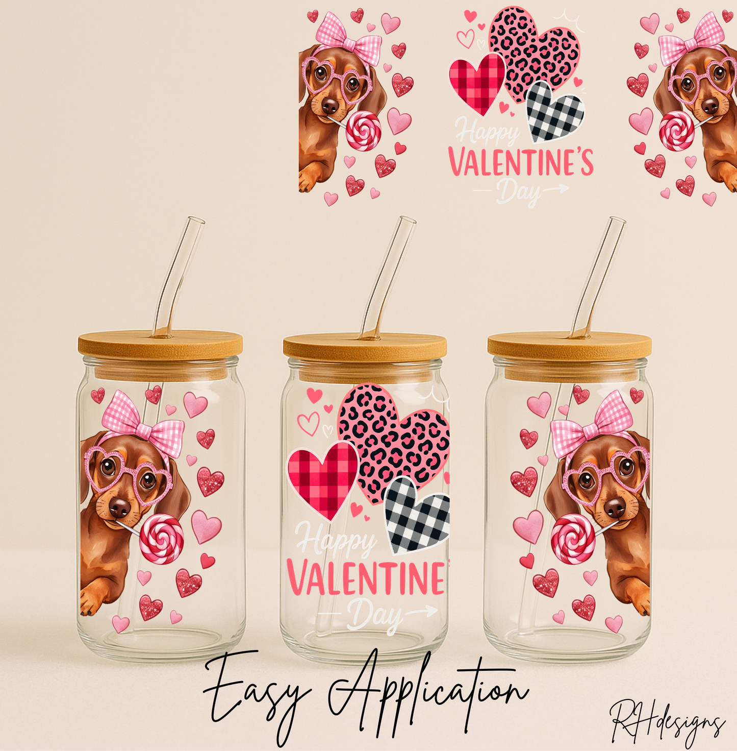 Peeping Sausage Dog Valentine - 16oz