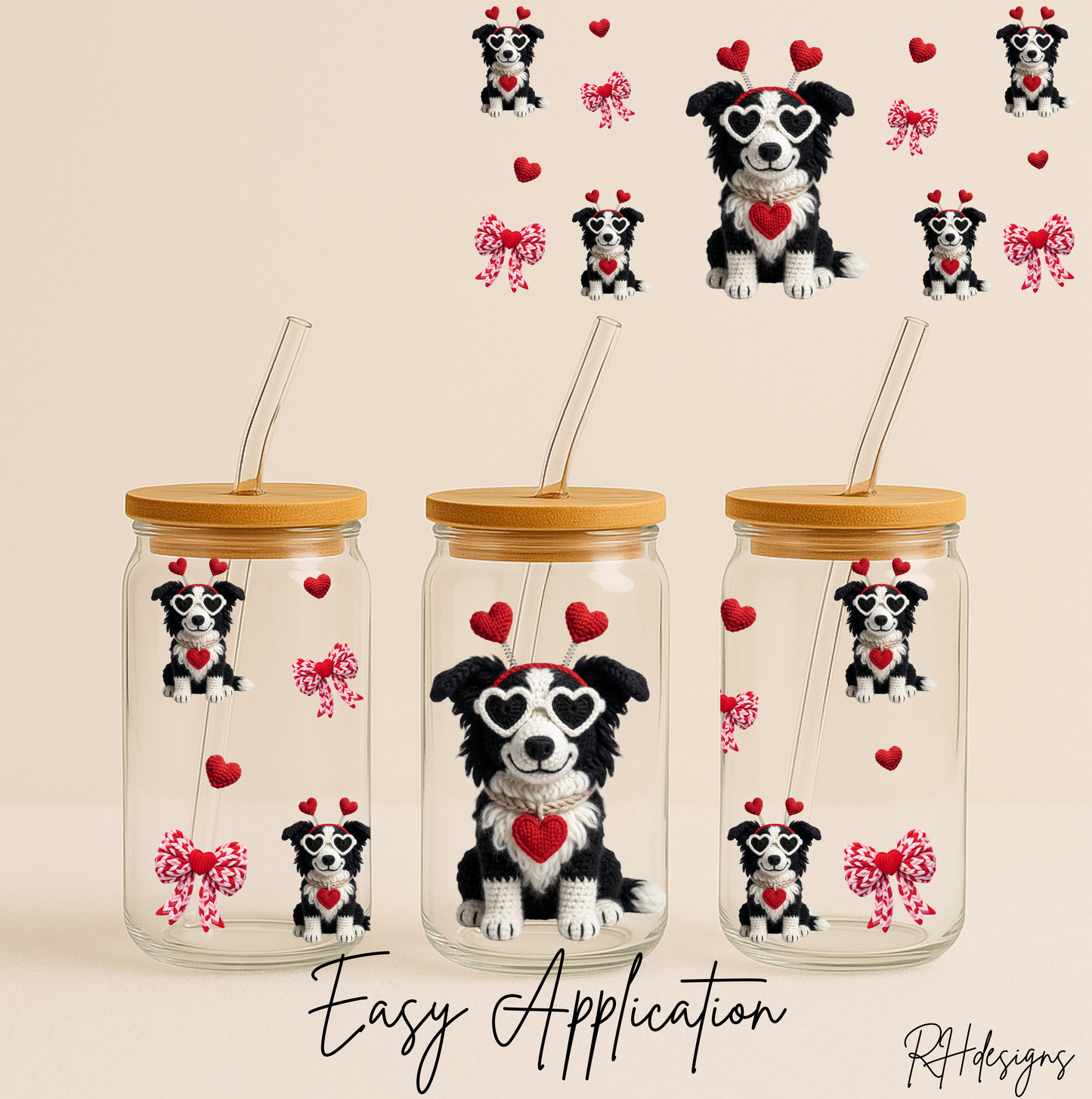 Black Collie Valentines - 16oz