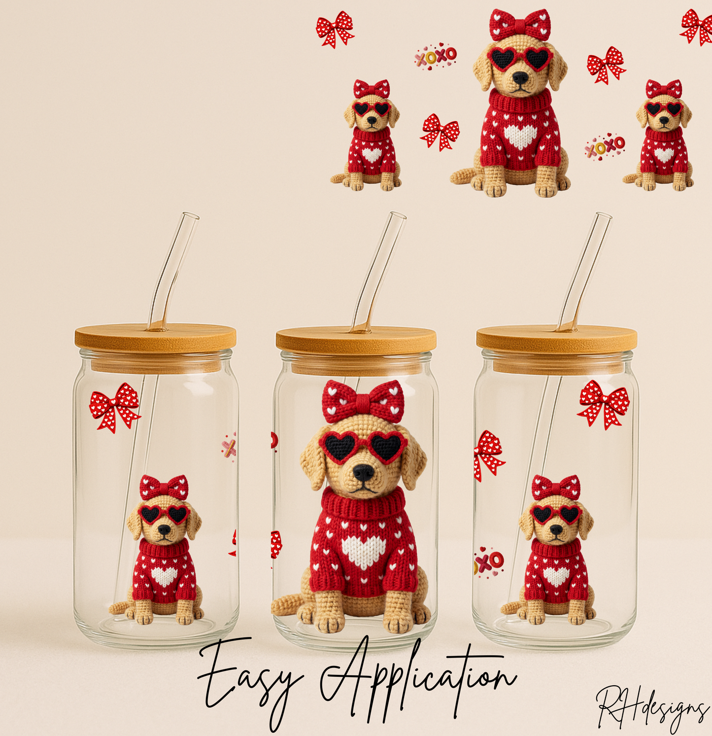 Faux Yarn Labrador Valentines - 16oz