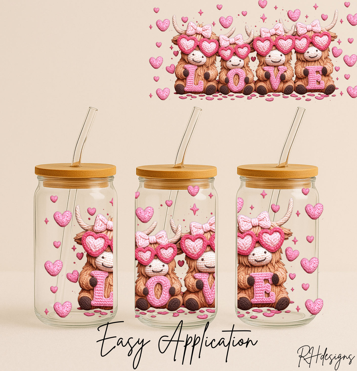 Highland Cow LOVE Valentines - 16oz