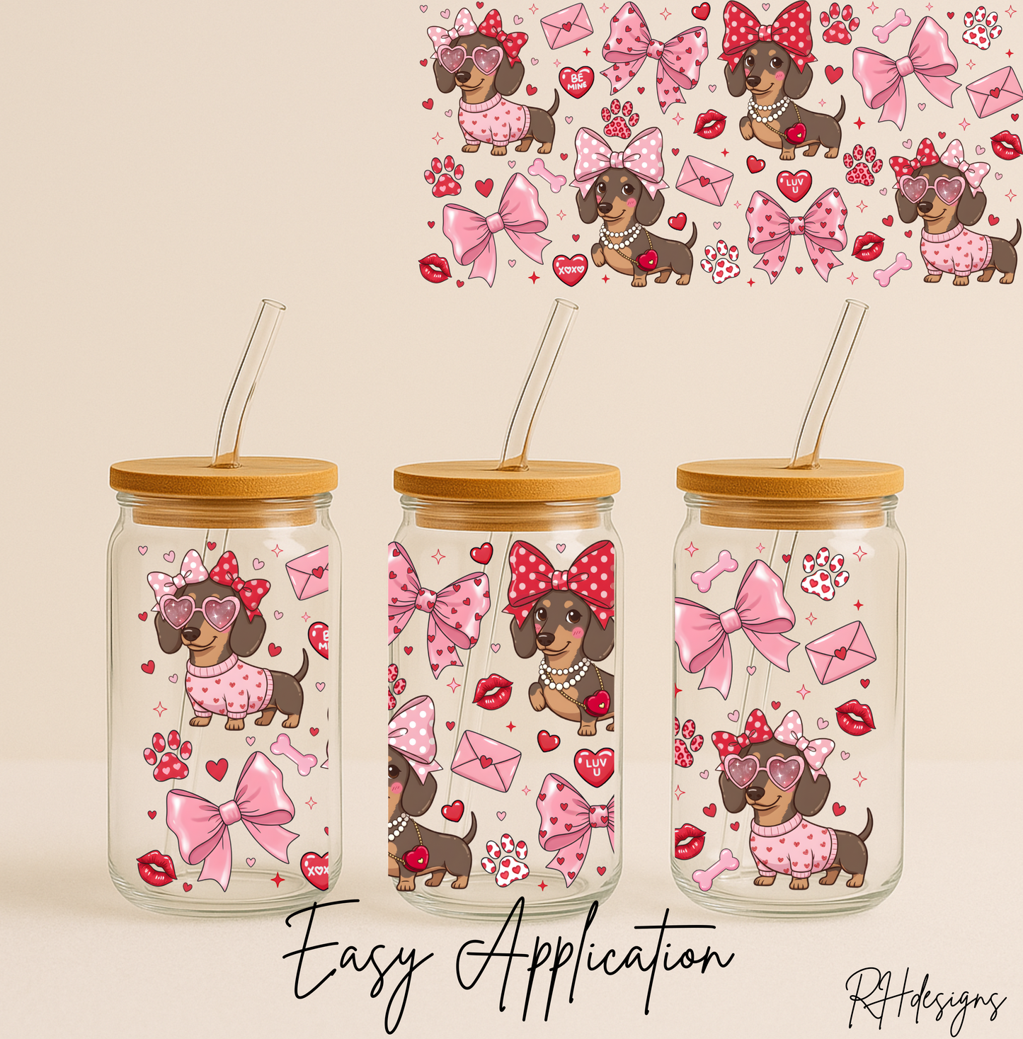 Red Love Sausage Dog Valentines - 16oz