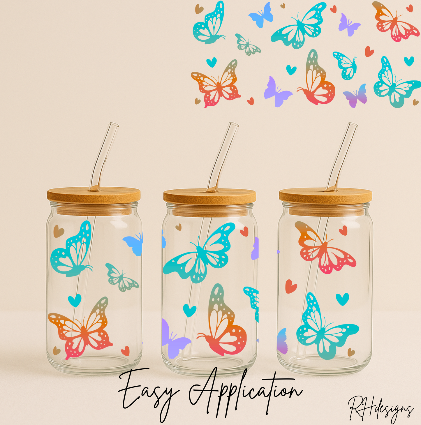 Multicoloured Butterflies - 16oz