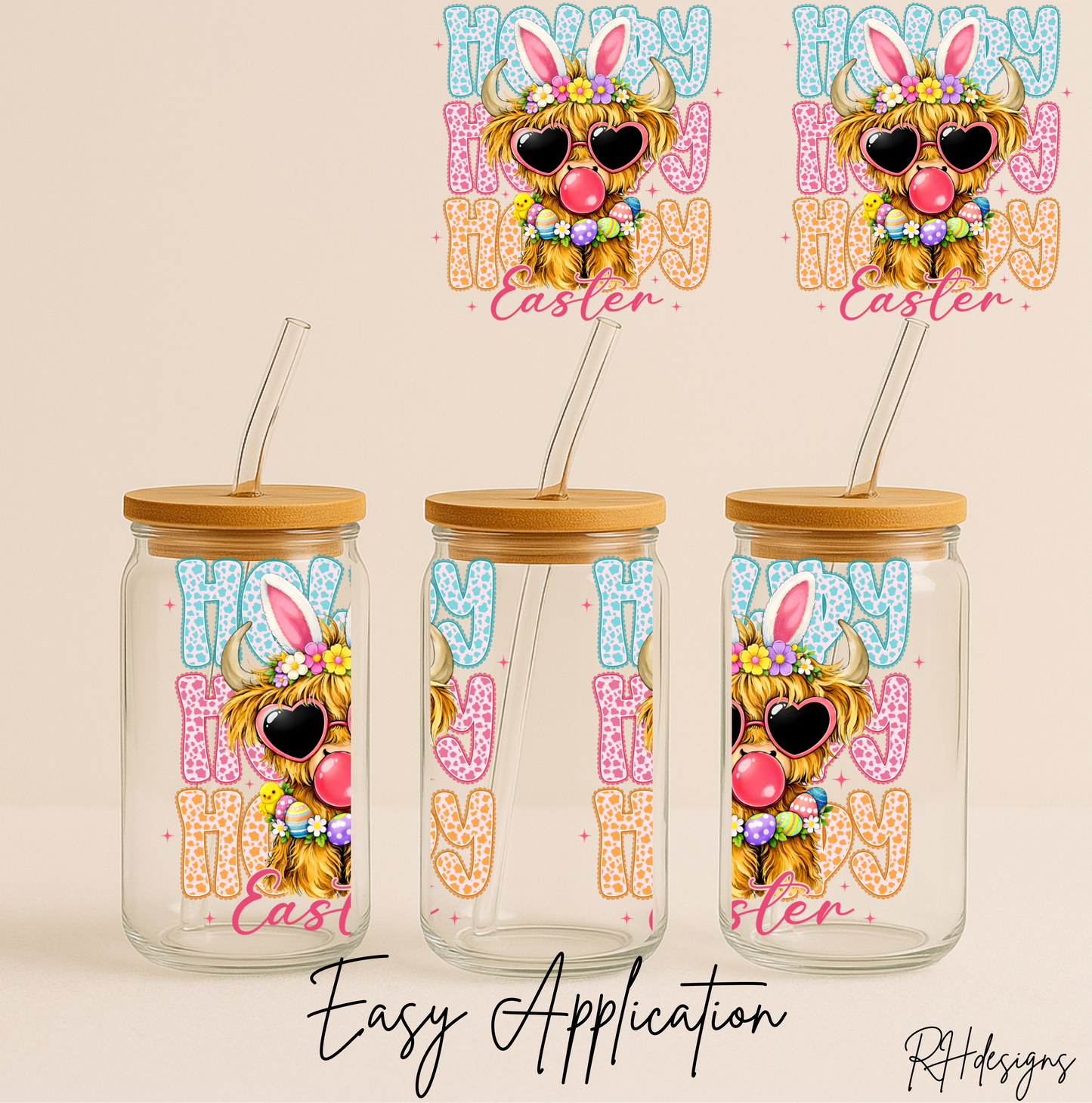 Happy Easter Bubble Cow - 16oz