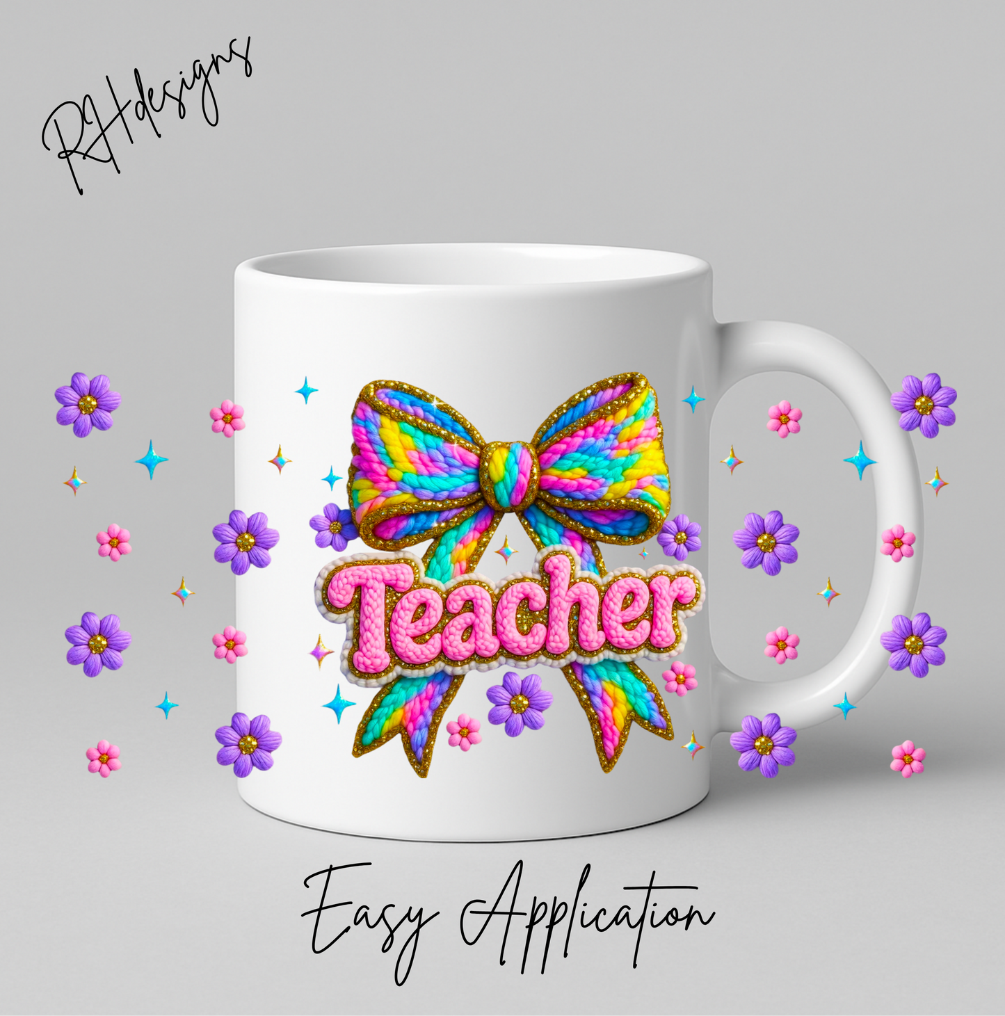 Teacher Multi Coloured Bow - 11oz