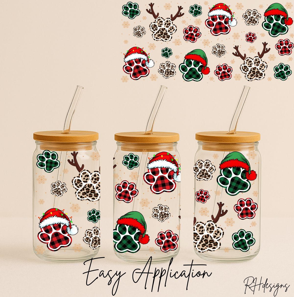 Christmas Paw Prints - 16oz
