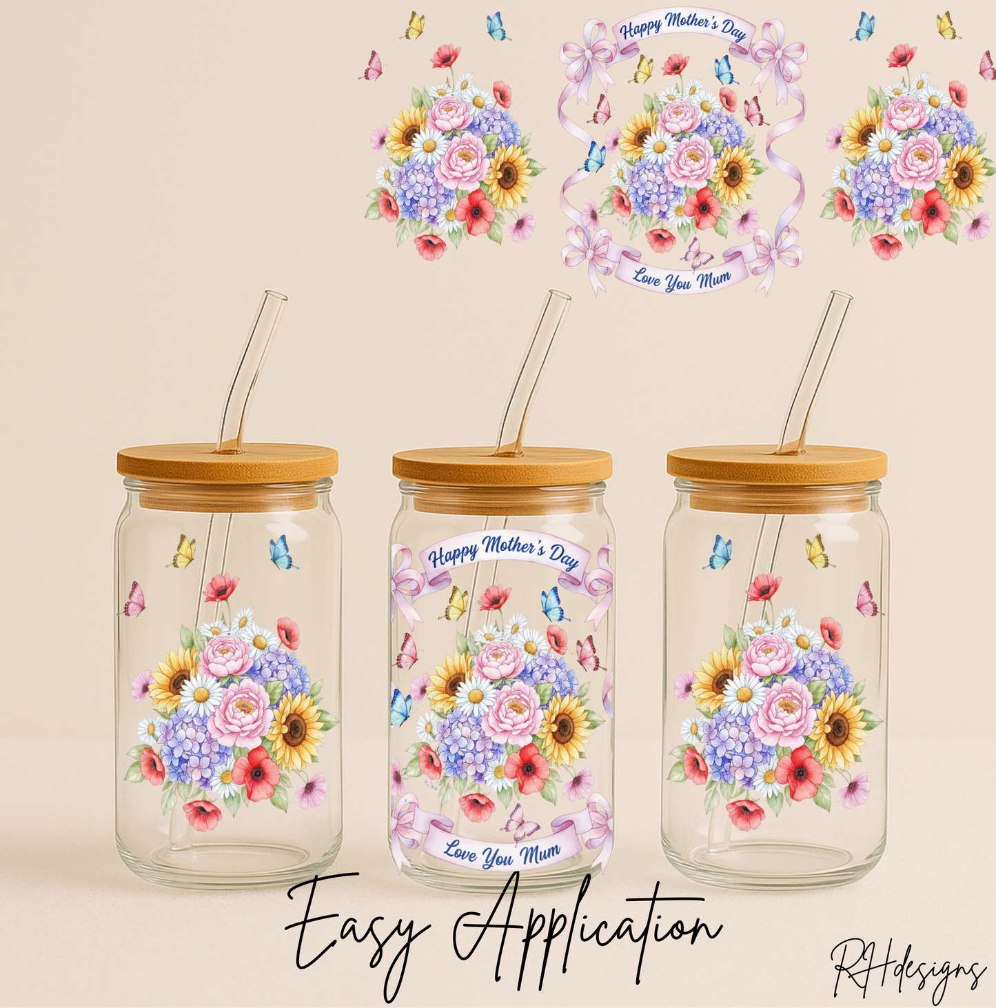 Happy Mothers Day Pink Bow - 16oz