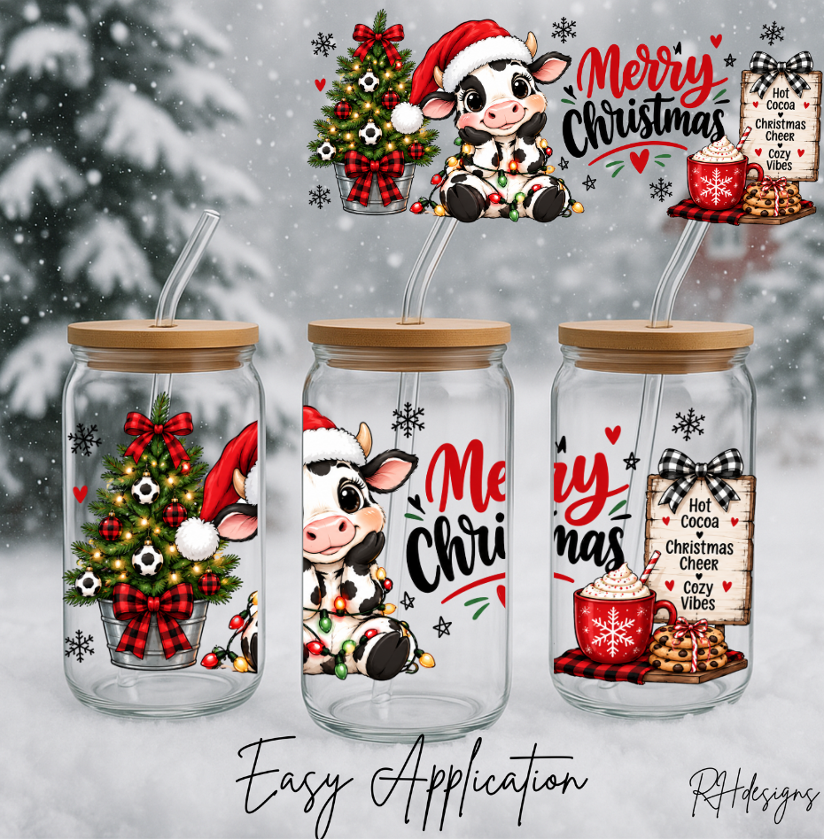 Merry Christmas Cow - 16oz