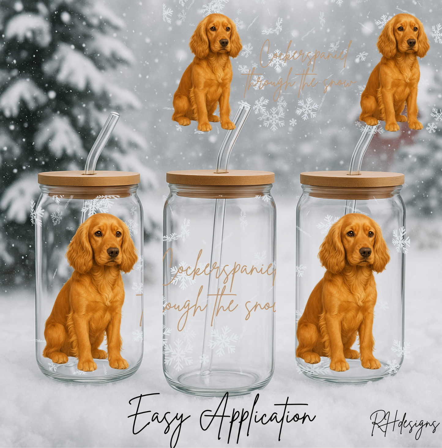Brown Cocker Spaniel Through The Snow - 16oz