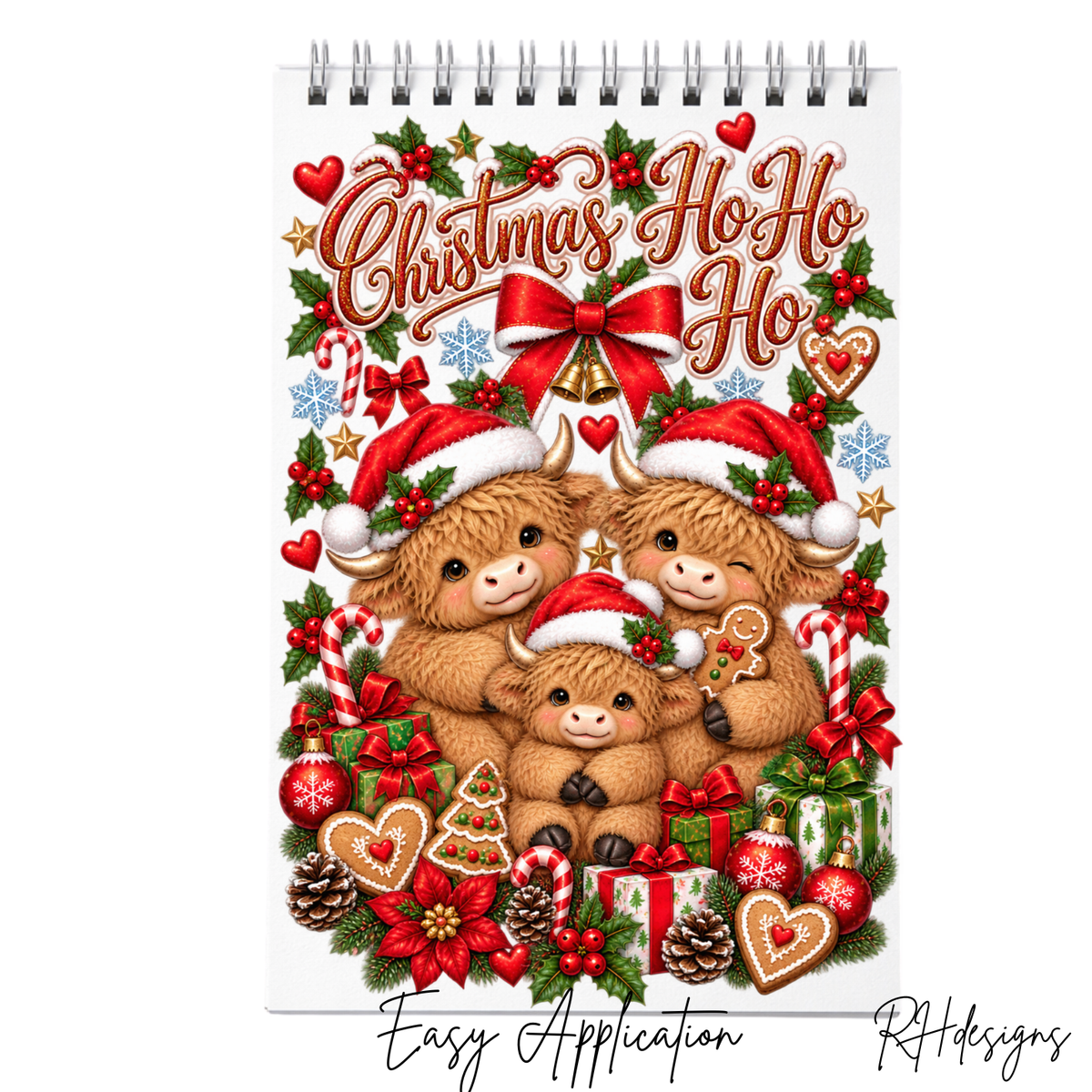 Highland Cow Red Ho Ho Ho - A5