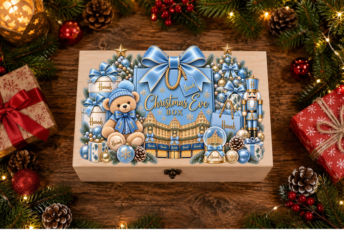 Blue H Bear Christmas Eve