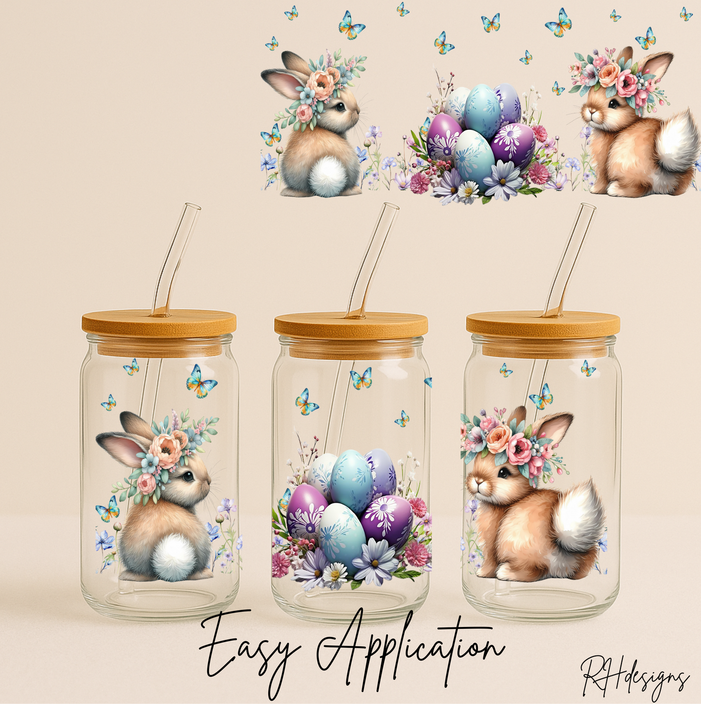 2 Fluffy Easter Bunnies - 16oz
