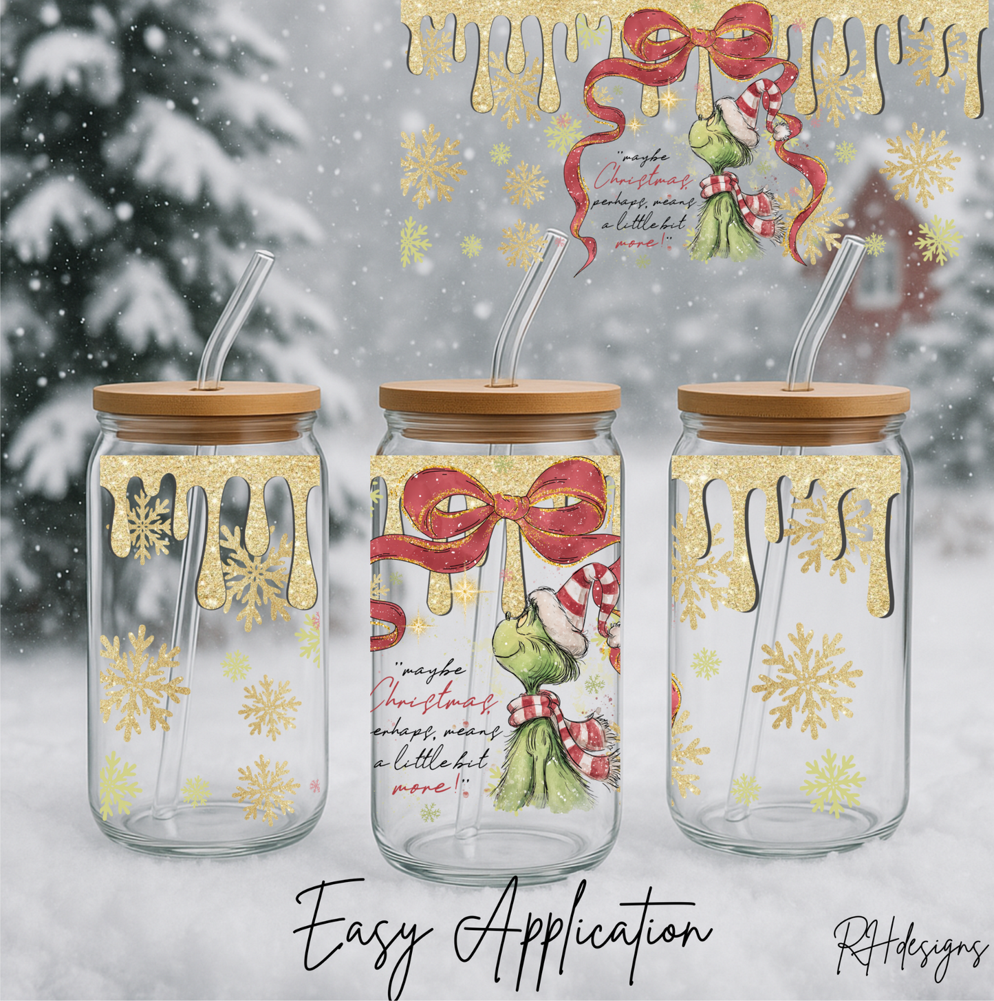 Maybe Christmas Perhaps Gold Drip - 16oz