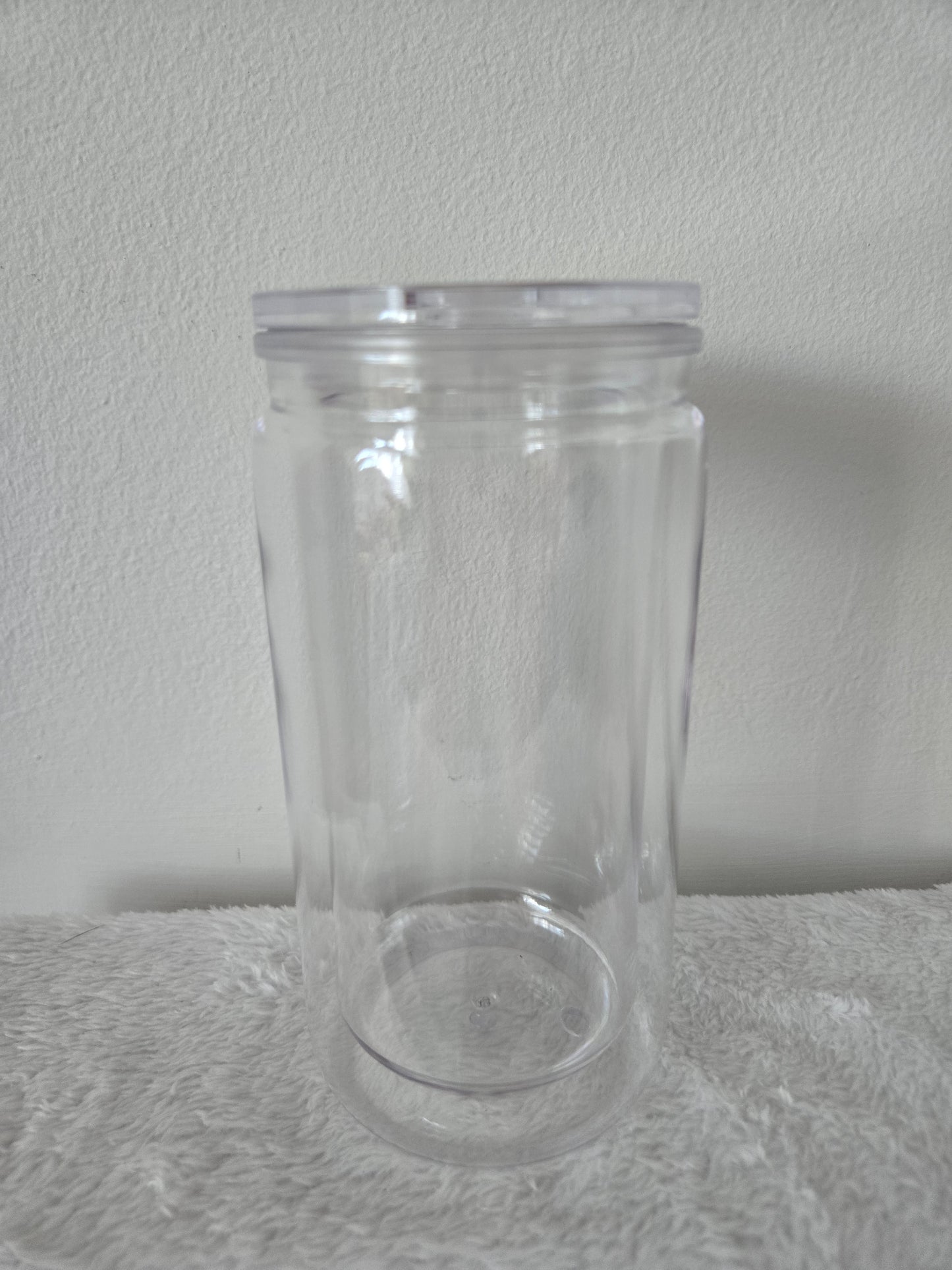 Clear Lid Acrylic 16oz Snowglobe Tumbler