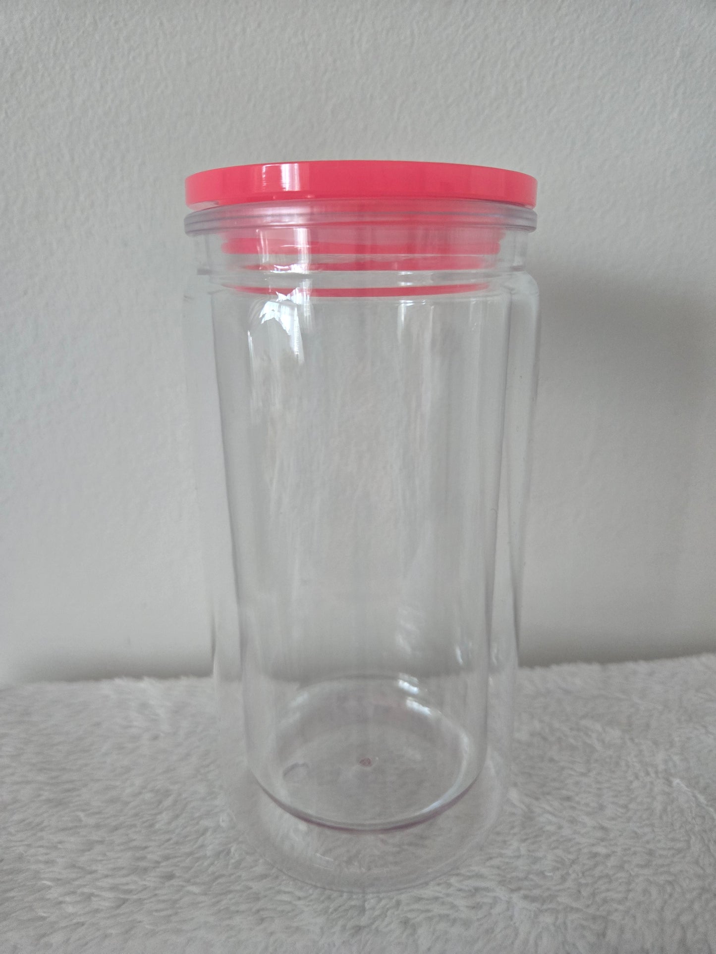 Hot Pink Acrylic 16oz Snowglobe Tumbler
