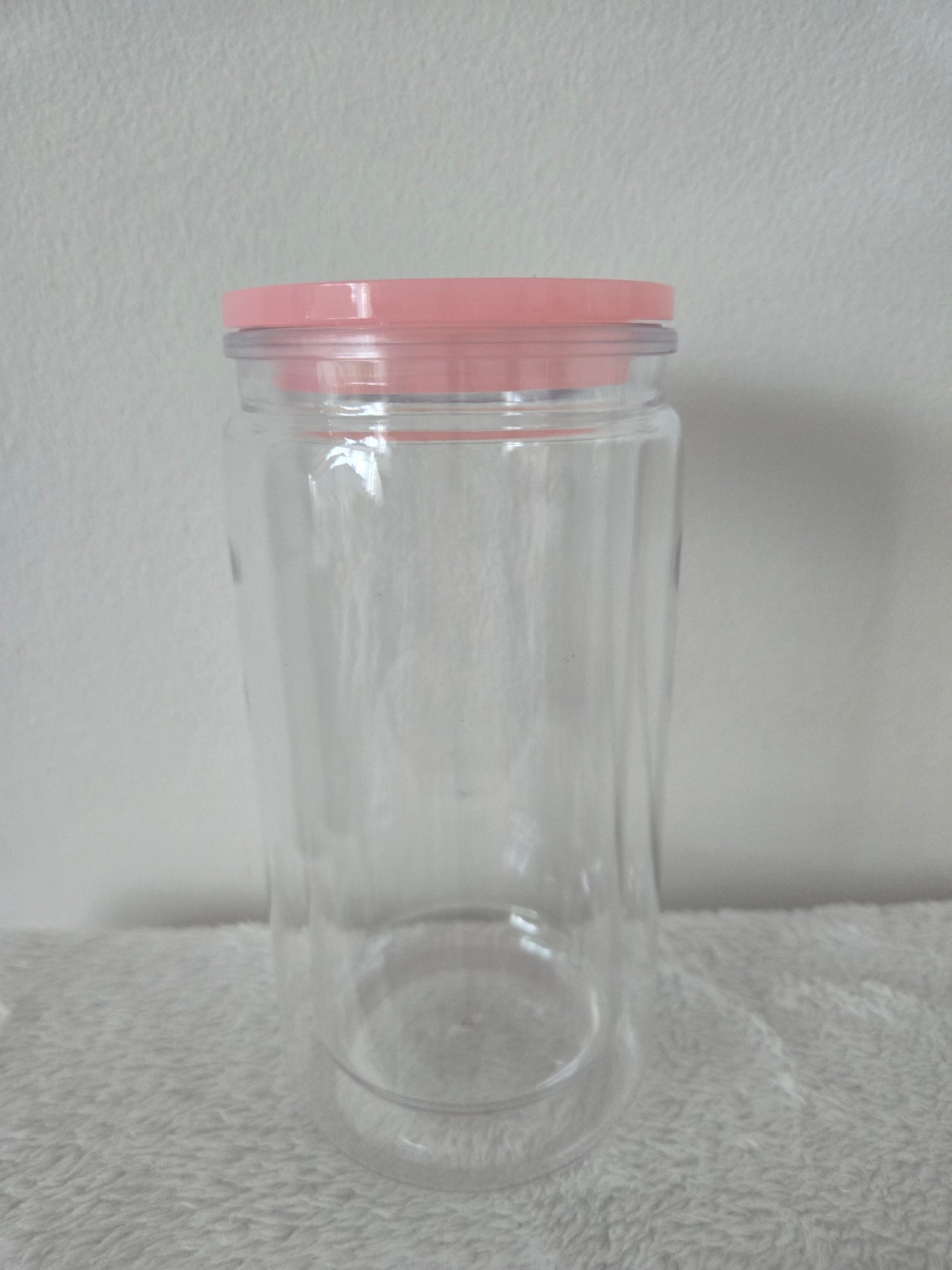 Light Pink Acrylic 16oz Snowglobe Tumblers