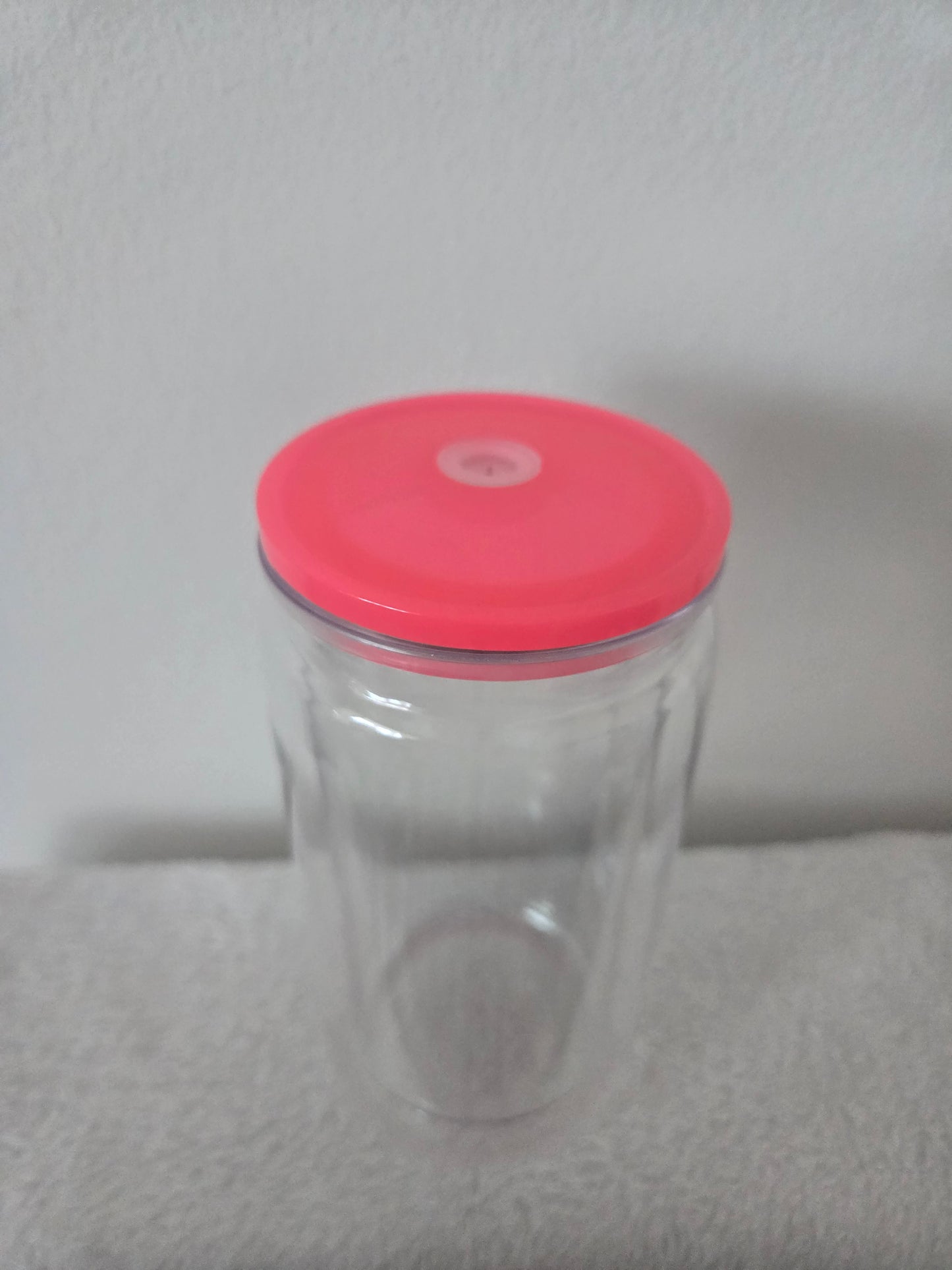 Hot Pink Acrylic 16oz Snowglobe Tumbler