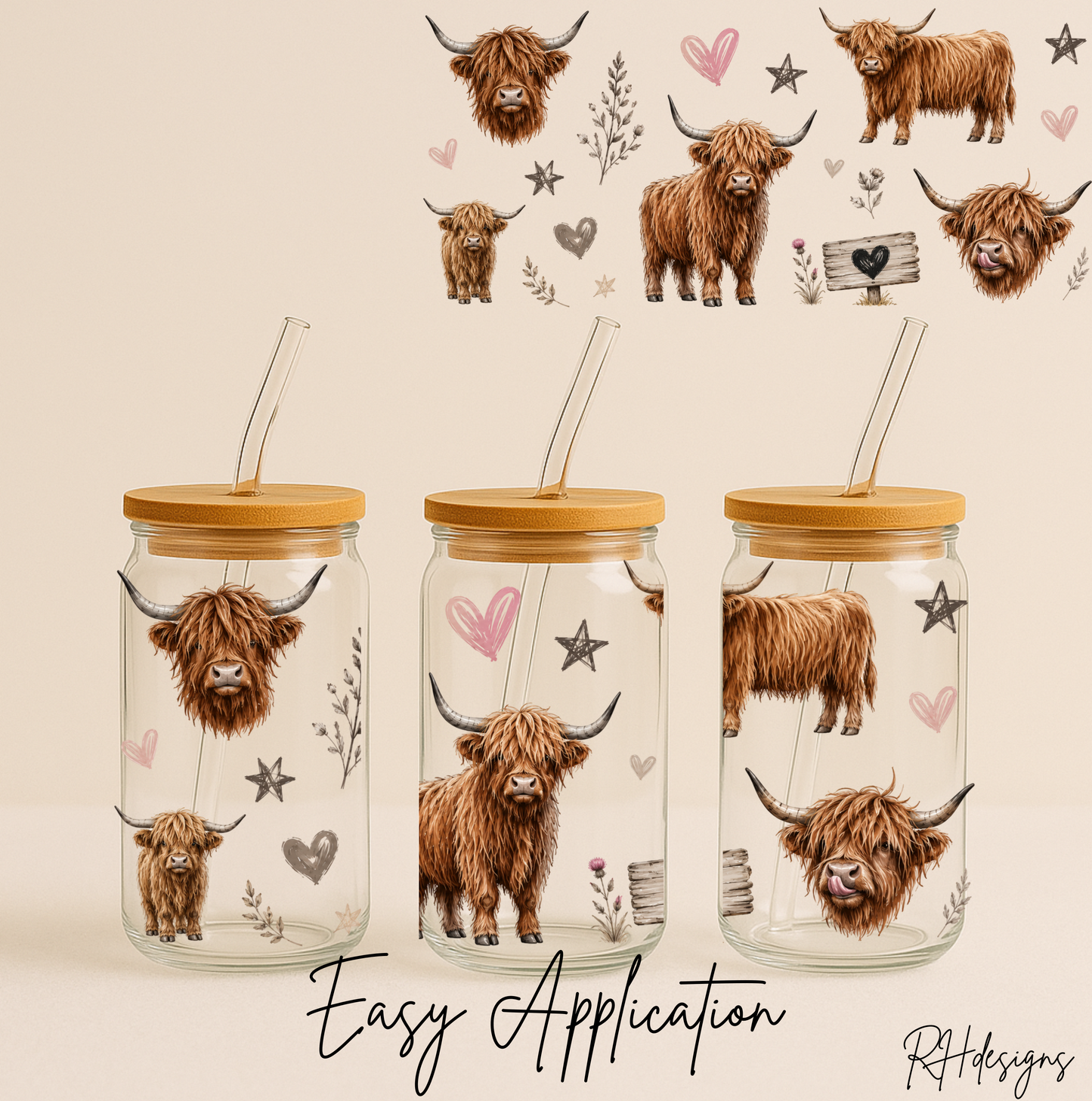 Rustic Highland Cow - 16oz