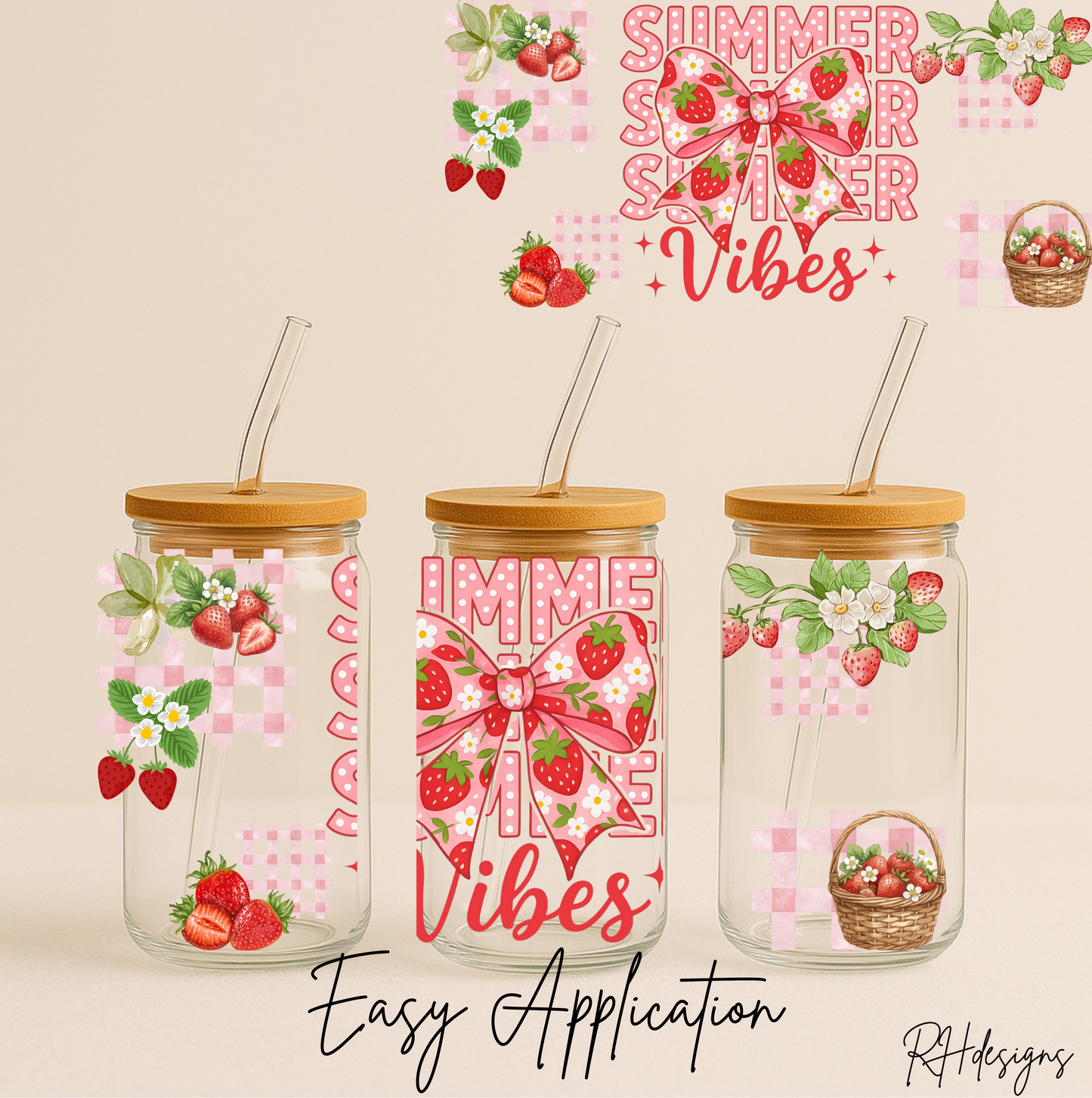 Summer Vibes Strawberry Basket - 16oz