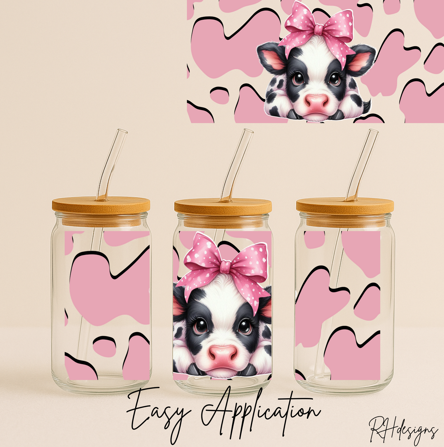 Pink Patch Cow - 16oz