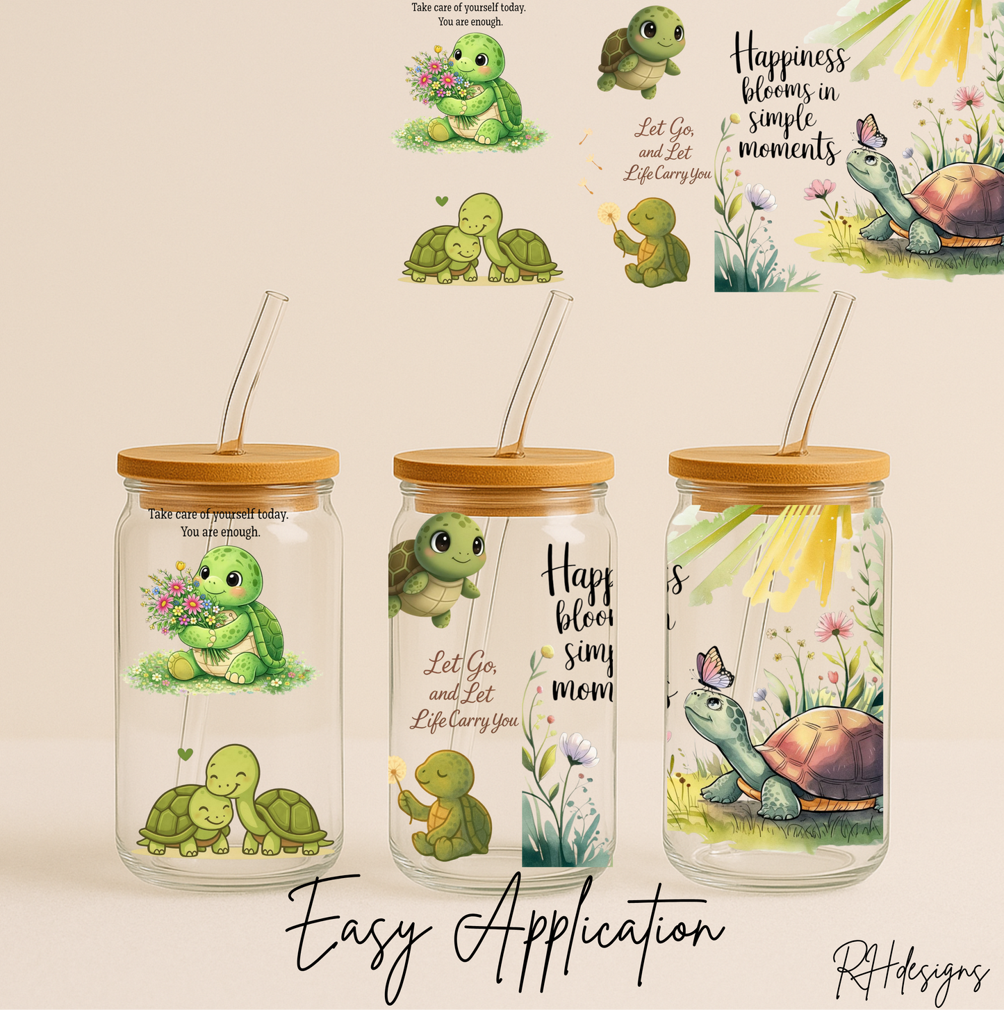 Happiness Blooms Turtle - 16oz