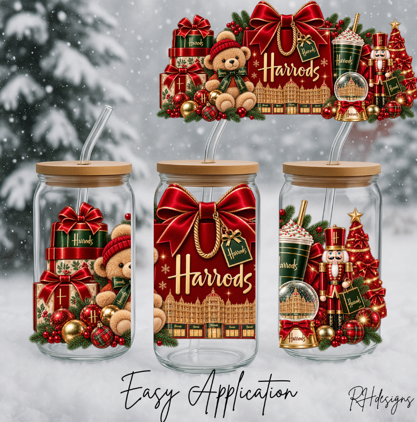 Red & Green H Bear - 16oz