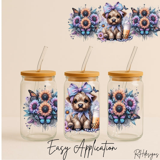 Flowery Highland Cow - 16oz