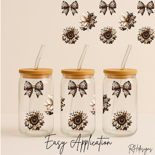 Leopard Flower & Bow - 16oz