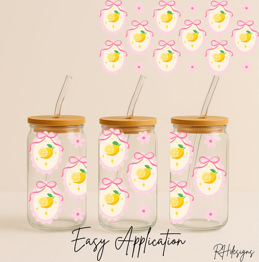 Pink Border Summer Lemons - 16oz