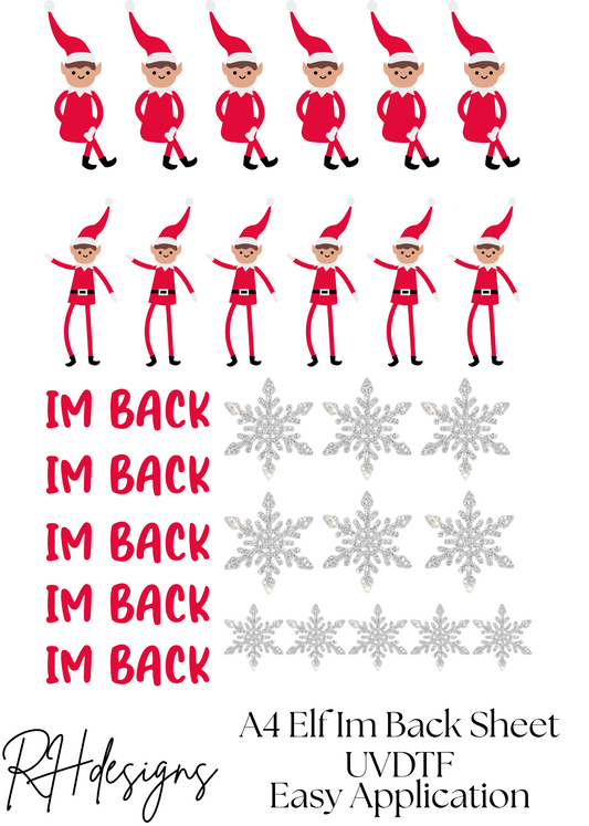 A4 Elf Im Back Element Sheet