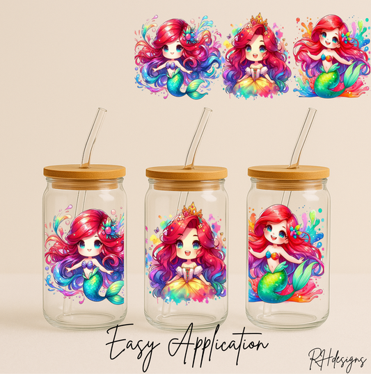 Mermaid Princess Watercolour - 16oz