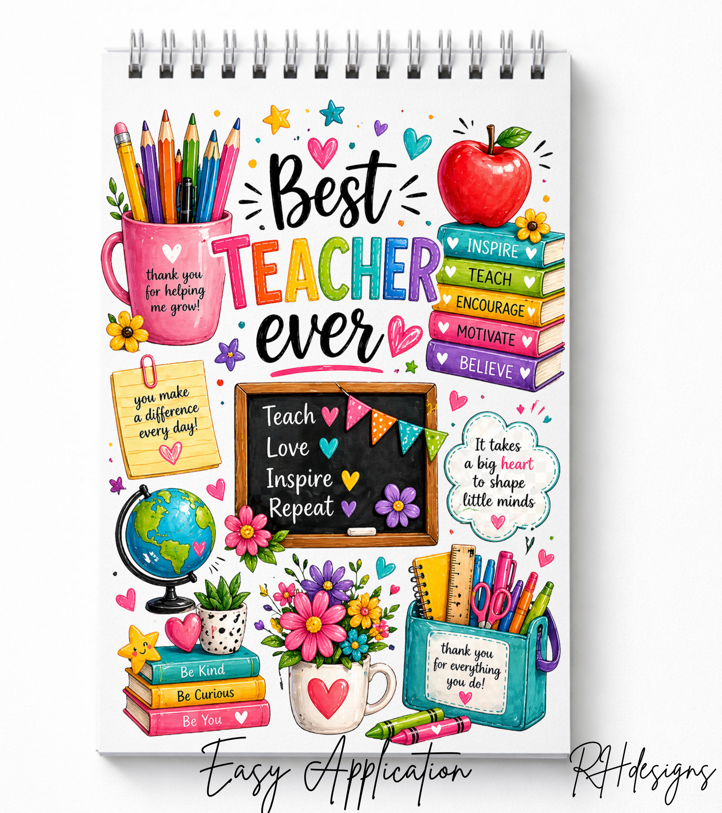 Best Teacher Ever Chalkboard - A5