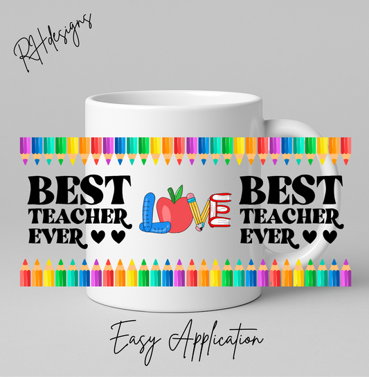 Best Teacher Ever Pencil Apple - 11oz