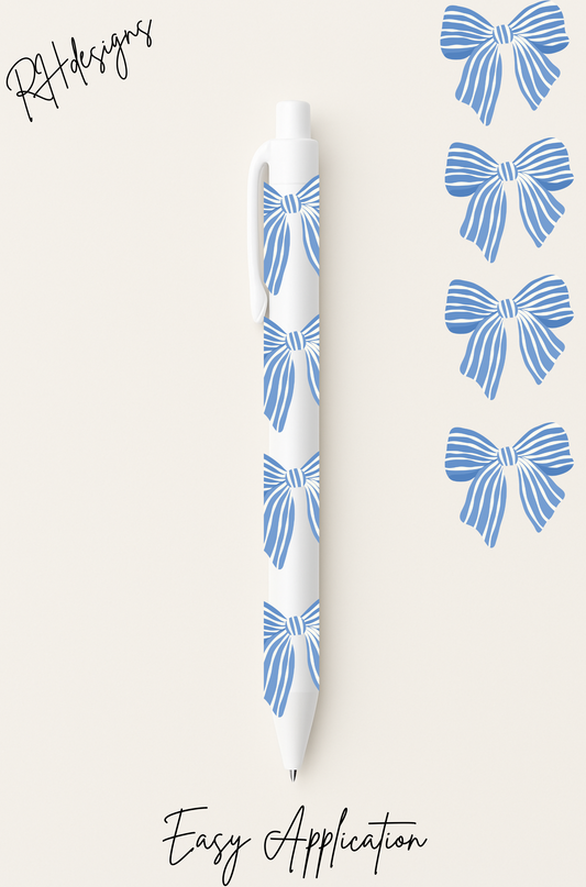 Blue Bow - Pen/Bookmark wrap