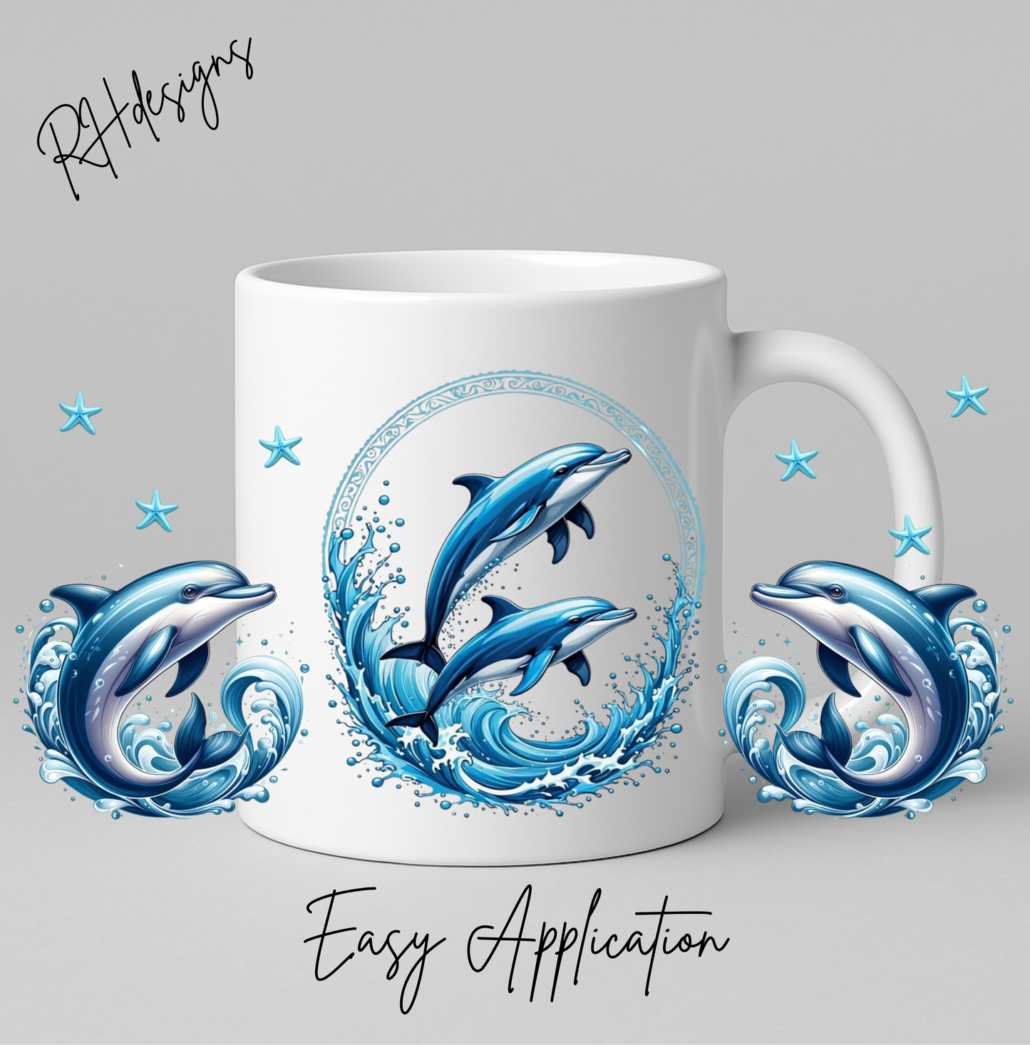 Blue Swimming Dolphins - 11oz
