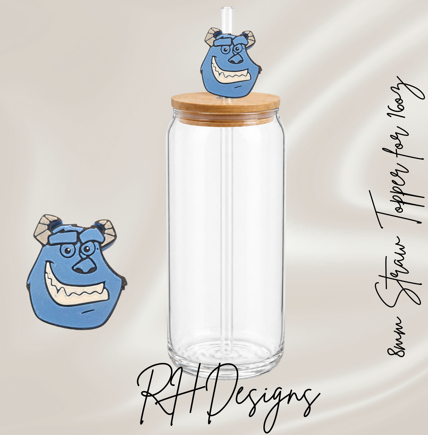 Blue Monster - Straw Topper - 3D
