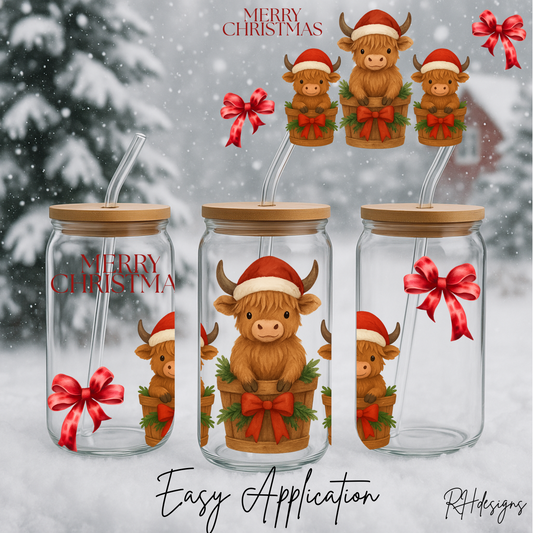 Christmas Highland Cow - 16oz