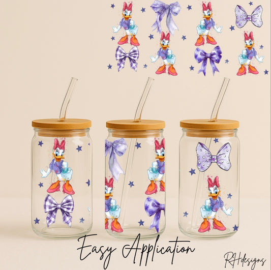 Daisy Purple Bow - 16oz