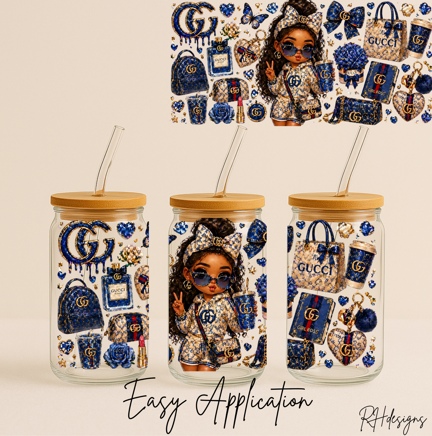 Blue GG Drip Girl - 16oz