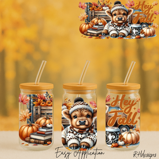 Hey Fall Highland Cow - 16oz