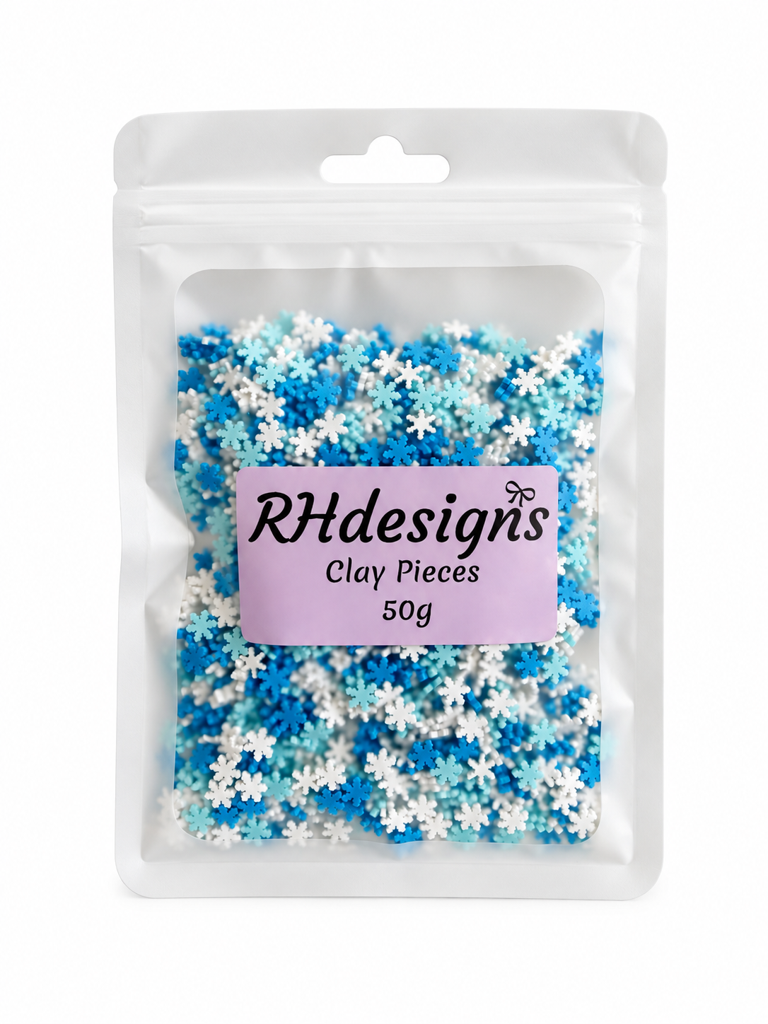 Blue & White Snowflake - Clay Pieces 50g