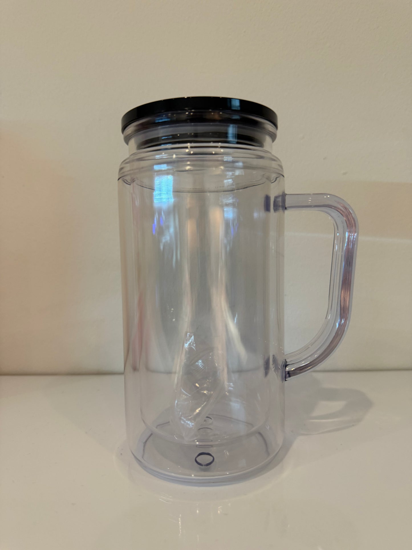 Black 16oz Acrylic Snowglobe With Handle