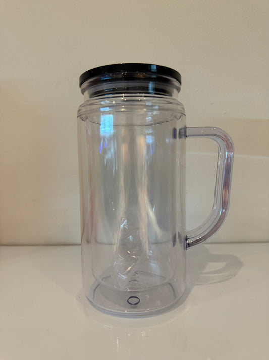 Black 16oz Acrylic Snowglobe With Handle