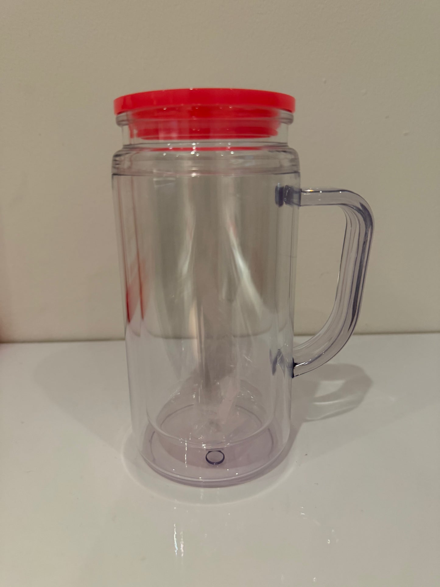 Hot Pink 16oz Acrylic Snowglobe Handle