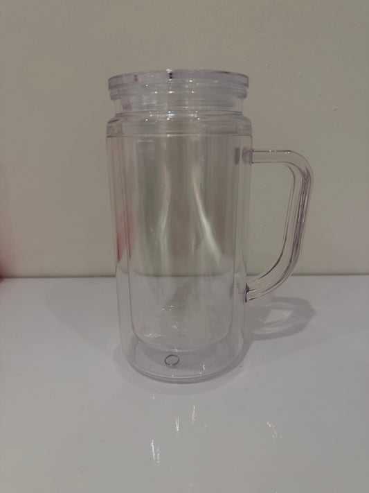 Clear 16oz Acrylic Snowglobe Handle